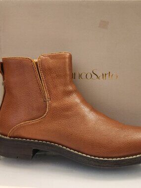 Franco Sarto "Marcus" Cognac Leather Booties. NIB. Size 5.5